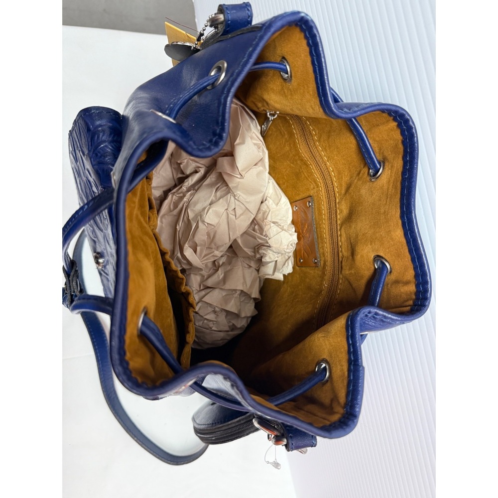 Patricia Nash SABINA Leather Crossbody Drawstring Bag Plus Pouch PATRIOT BLUE - Picture 5 of 12